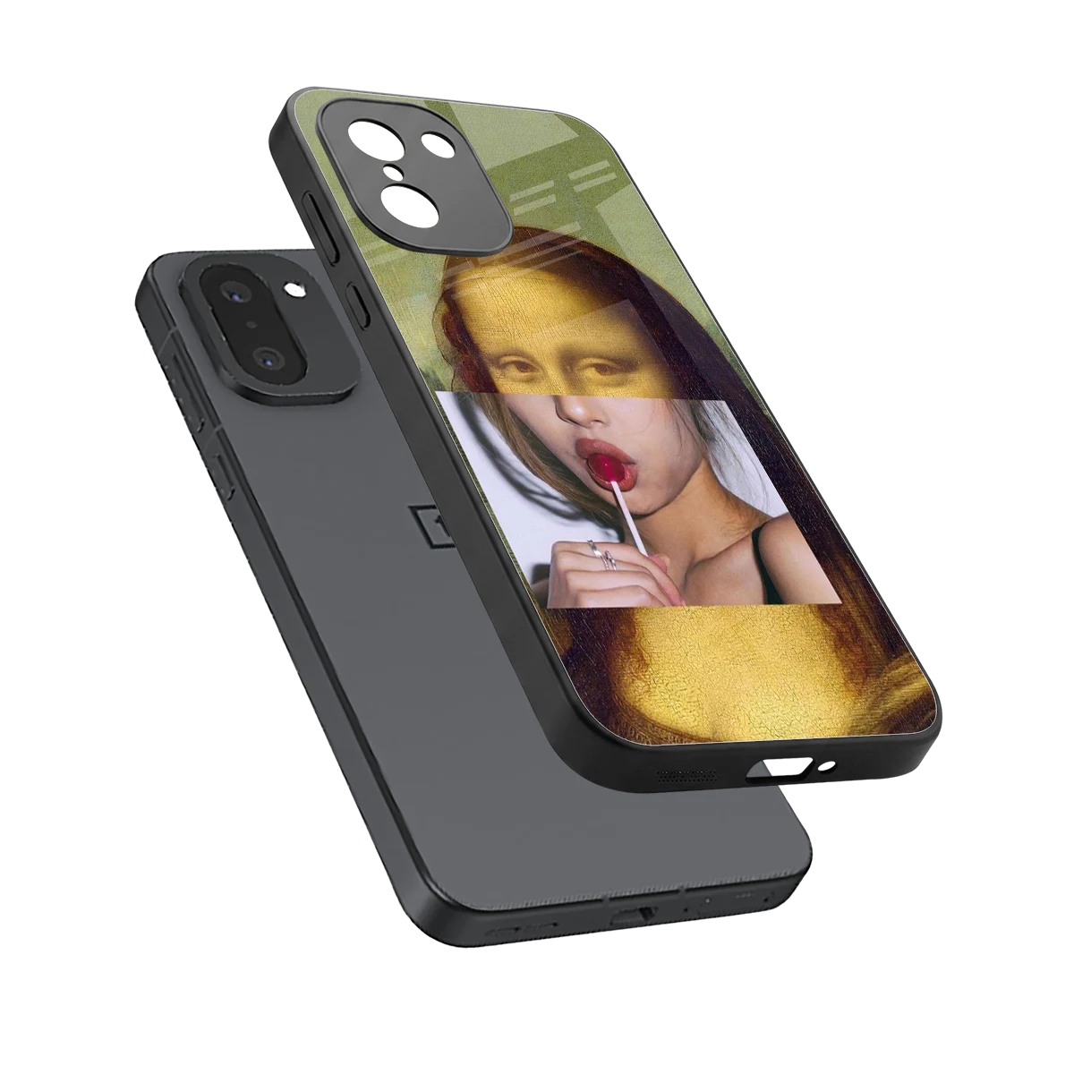La Mona Lisa sleek oneplus 15r cover with tempered glass back and TPU edges