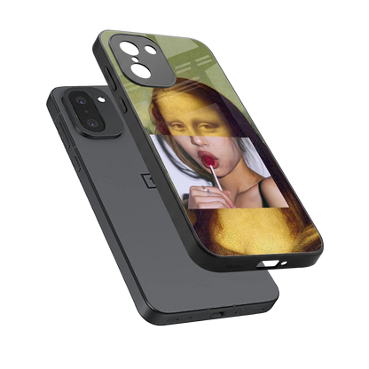 La Mona Lisa sleek oneplus 15r cover with tempered glass back and TPU edges