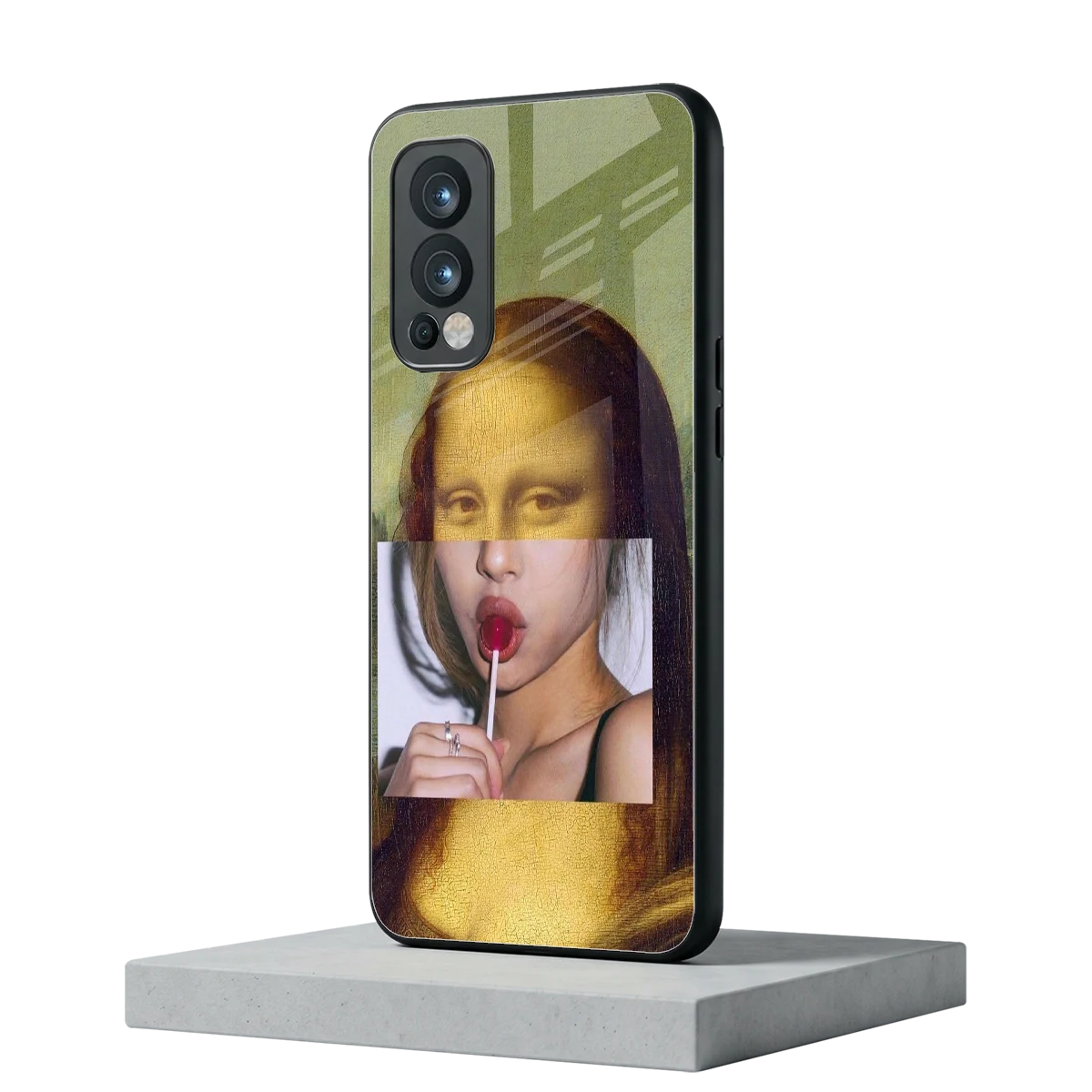 La Mona Lisa oneplus nord 2 mobile cover | shockproof glass phone case