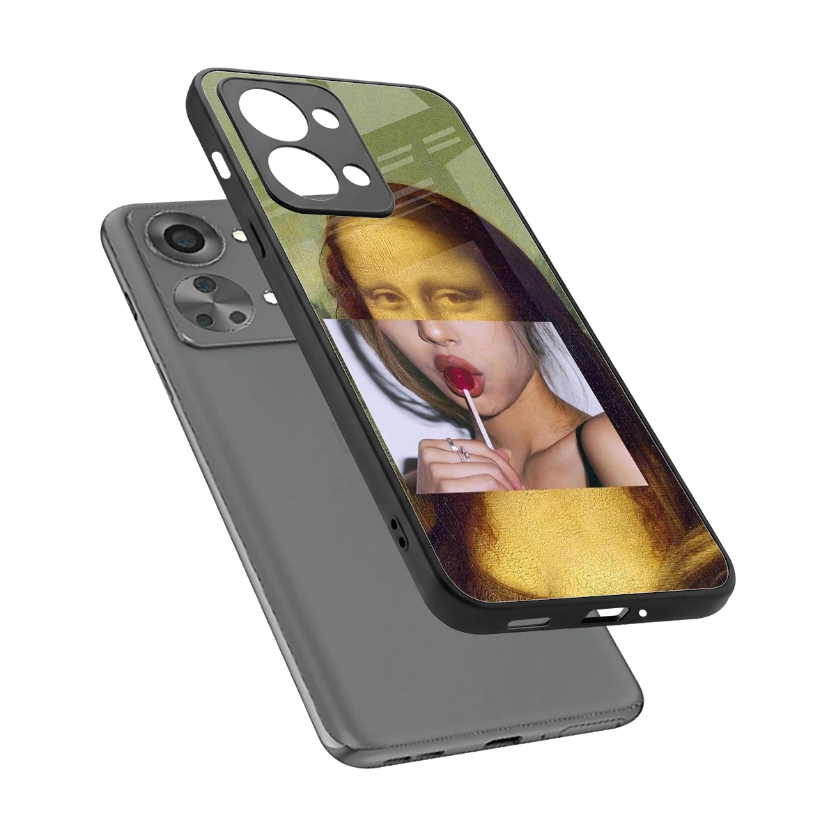 La Mona Lisa sleek oneplus nord 2t cover with tempered glass back and TPU edges