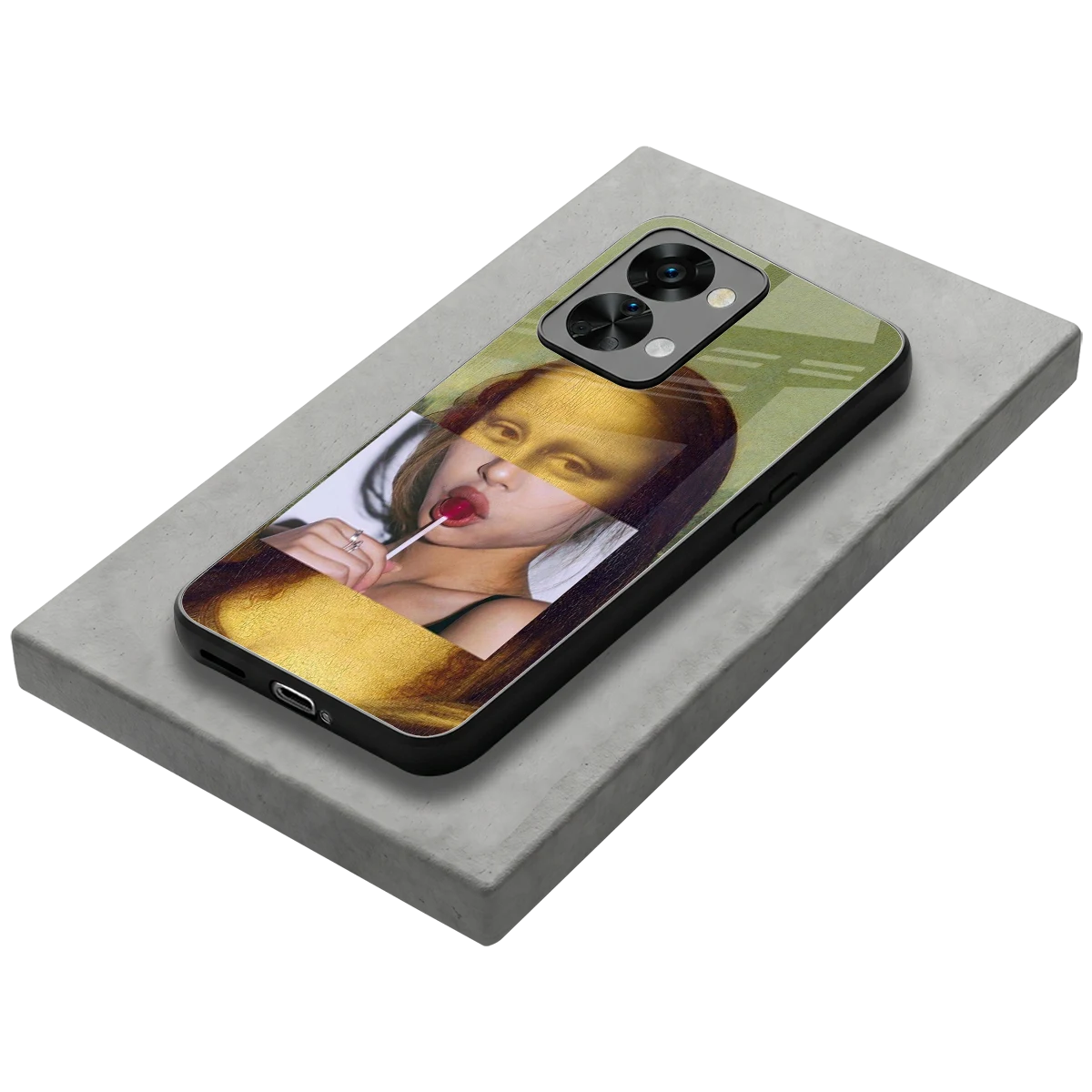 La Mona Lisa stylish phone case for oneplus nord 2t | glossy glass and slim fit