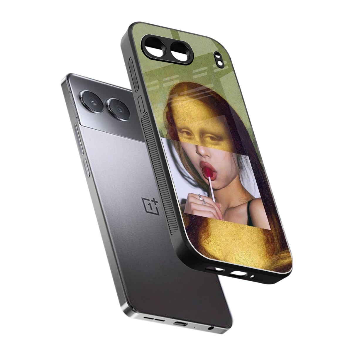 La Mona Lisa sleek oneplus nord 4 cover with tempered glass back and TPU edges