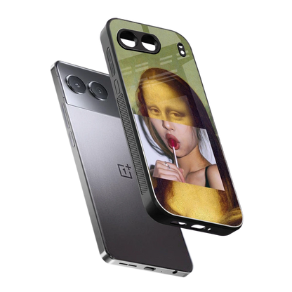 La Mona Lisa sleek oneplus nord 4 cover with tempered glass back and TPU edges