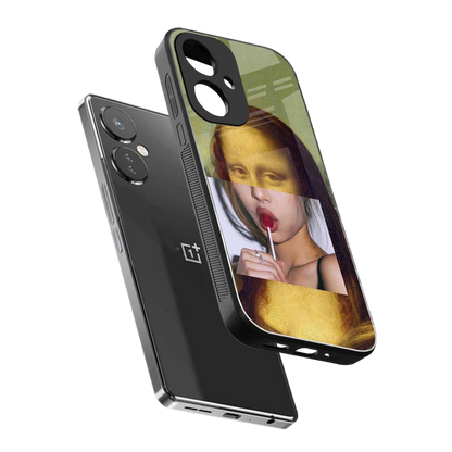 La Mona Lisa sleek oneplus nord ce 3 cover with tempered glass back and TPU edges