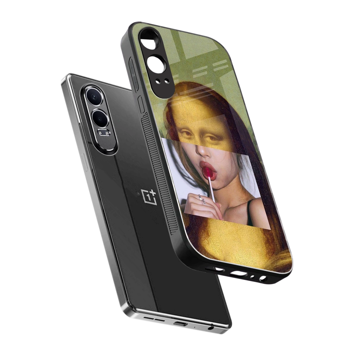 La Mona Lisa sleek oneplus nord ce 4 lite cover with tempered glass back and TPU edges