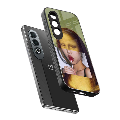 La Mona Lisa sleek oneplus nord ce 4 cover with tempered glass back and TPU edges