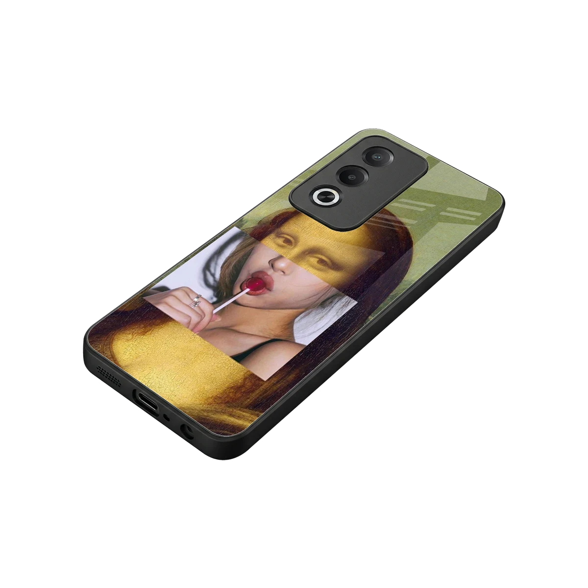 La Mona Lisa stylish phone case for oppo a3 pro | glossy glass and slim fit