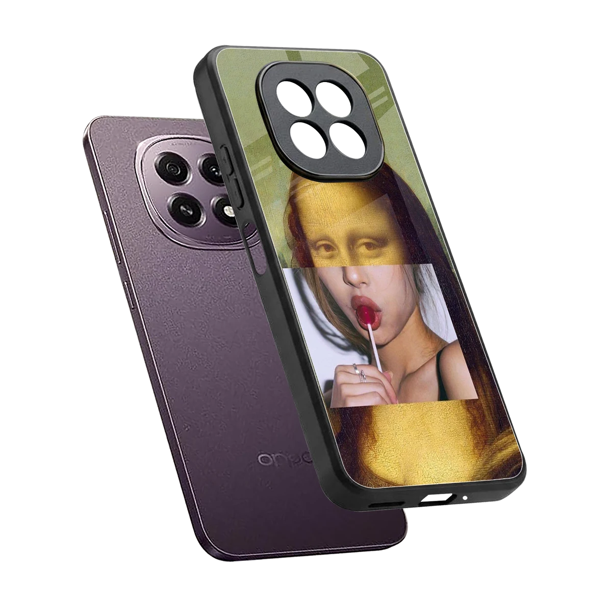 La Mona Lisa sleek oppo f29 5g cover with tempered glass back and TPU edges
