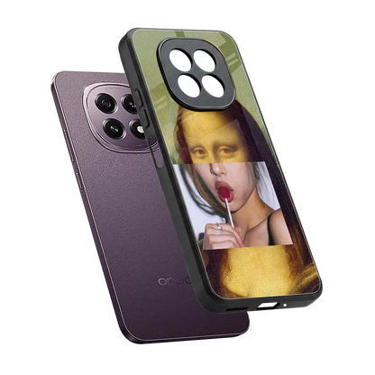 La Mona Lisa sleek oppo f29 5g cover with tempered glass back and TPU edges