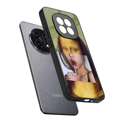 La Mona Lisa sleek oppo f29 pro 5g cover with tempered glass back and TPU edges