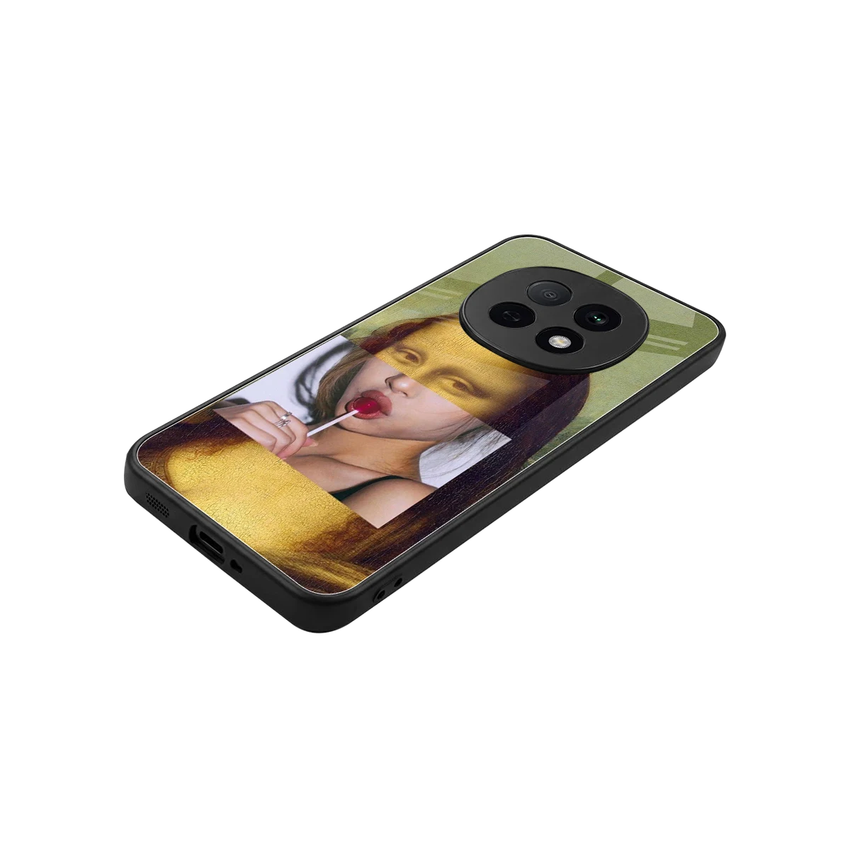 La Mona Lisa stylish phone case for oppo f29 pro 5g | glossy glass and slim fit