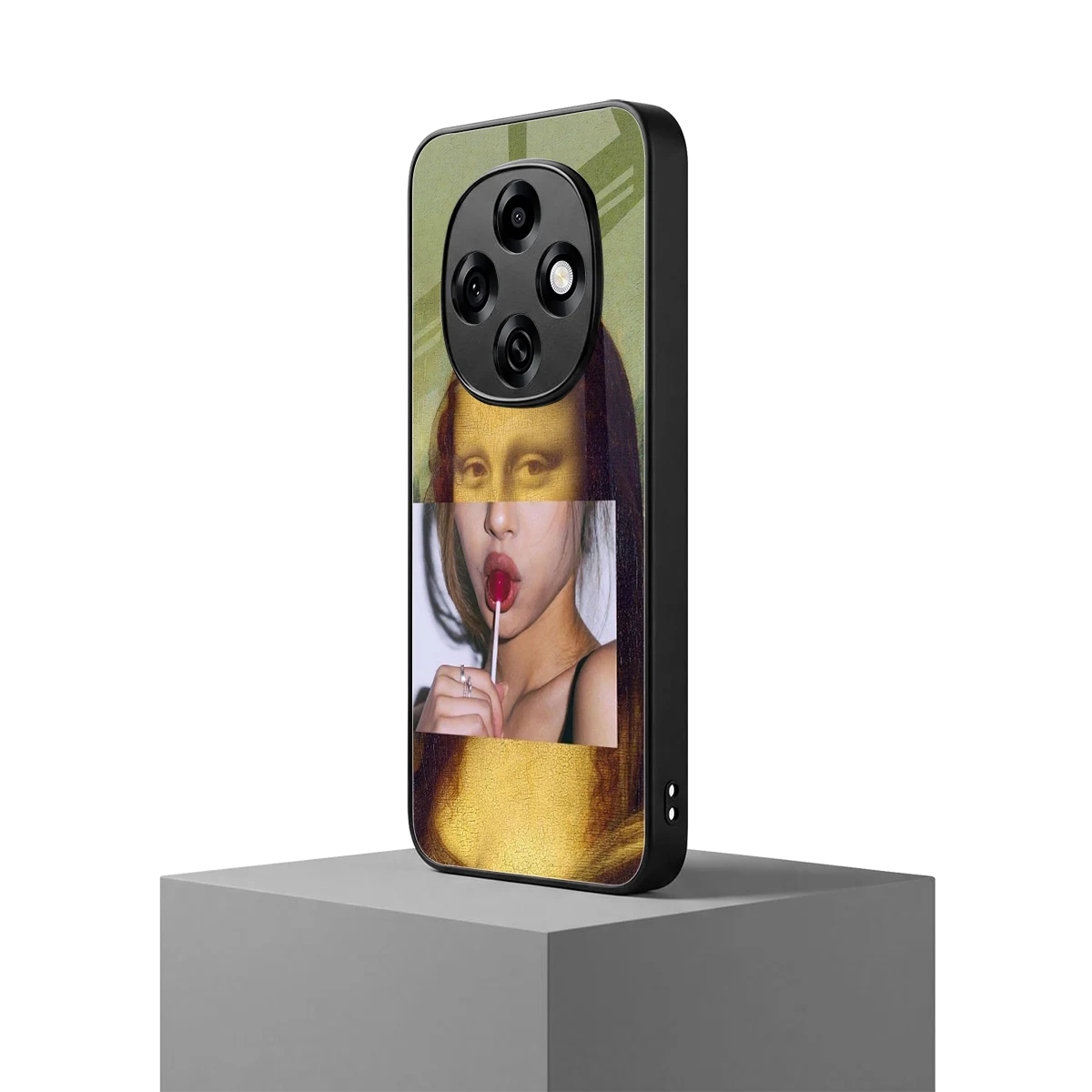 La Mona Lisa oppo f31 pro 5g mobile cover | shockproof glass phone case