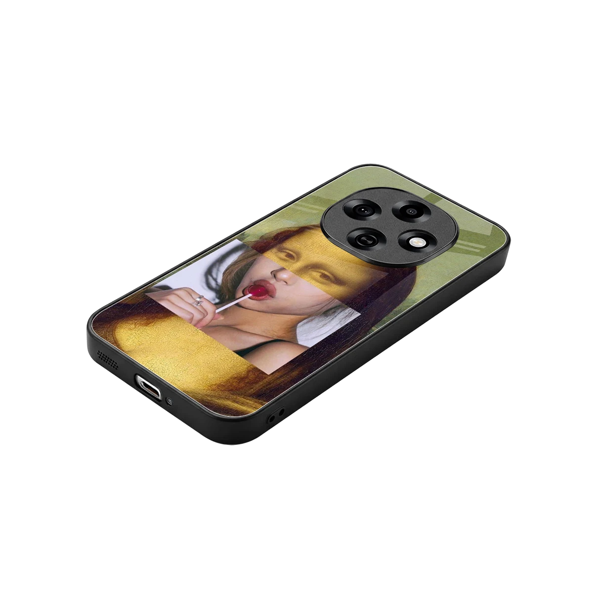 La Mona Lisa stylish phone case for oppo f31 pro 5g | glossy glass and slim fit