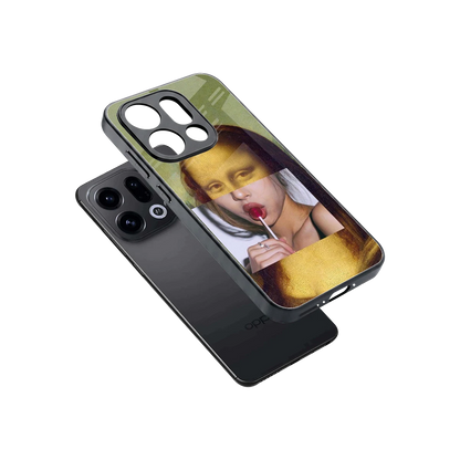 La Mona Lisa sleek oppo find x9 cover with tempered glass back and TPU edges