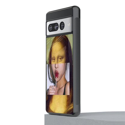 La Mona Lisa stylish phone case for google pixel 7 pro | glossy glass and slim fit