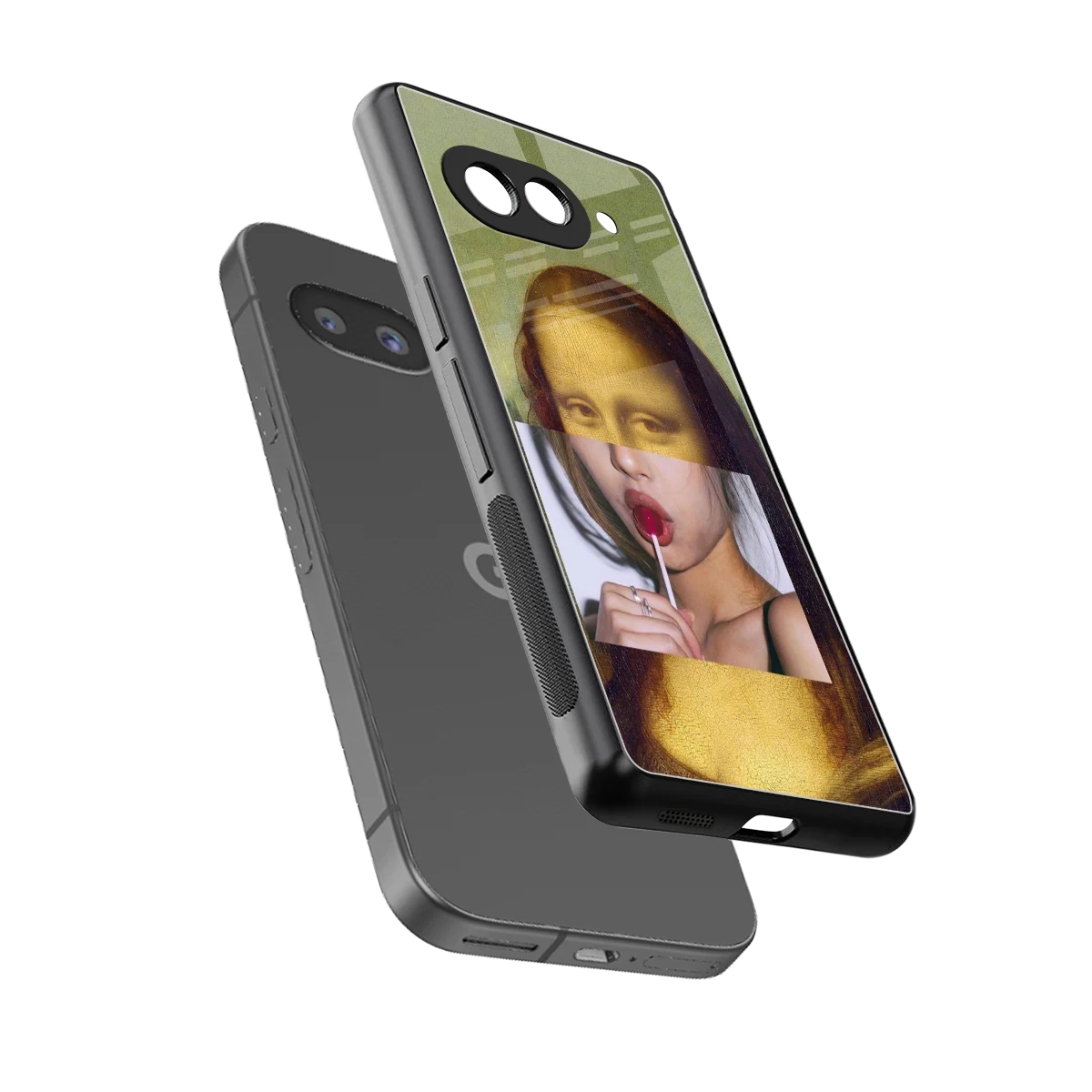 La Mona Lisa sleek google pixel 10a cover with tempered glass back and TPU edges