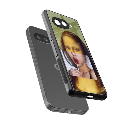 La Mona Lisa sleek google pixel 10a cover with tempered glass back and TPU edges