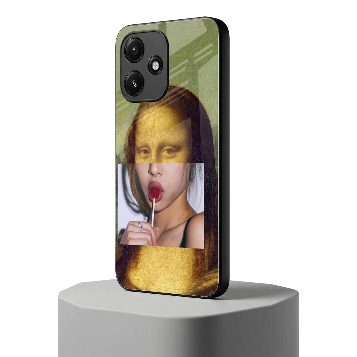 La Mona Lisa redmi 12 5g mobile cover | shockproof glass phone case