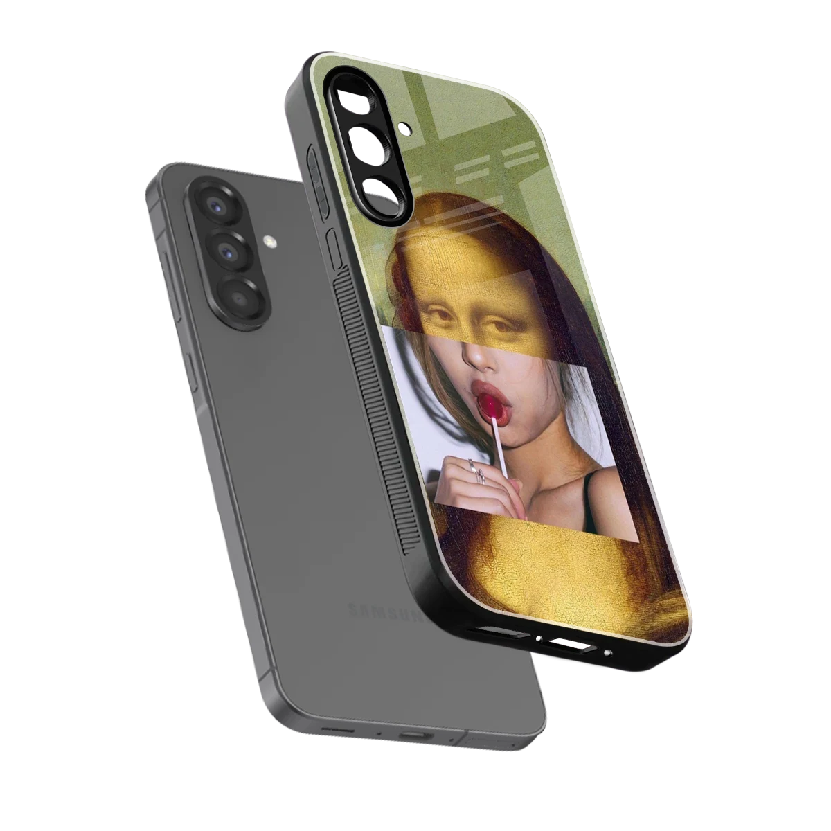 La Mona Lisa sleek samsung galaxy a37 5g cover with tempered glass back and TPU edges