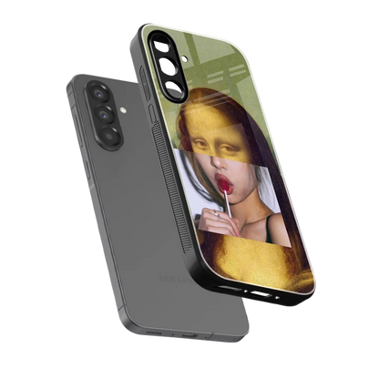 La Mona Lisa sleek samsung galaxy a37 5g cover with tempered glass back and TPU edges