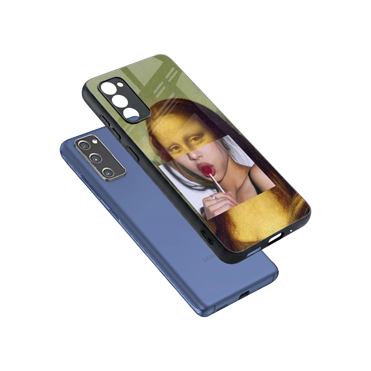 La Mona Lisa sleek samsung galaxy s20 fe cover with tempered glass back and TPU edges
