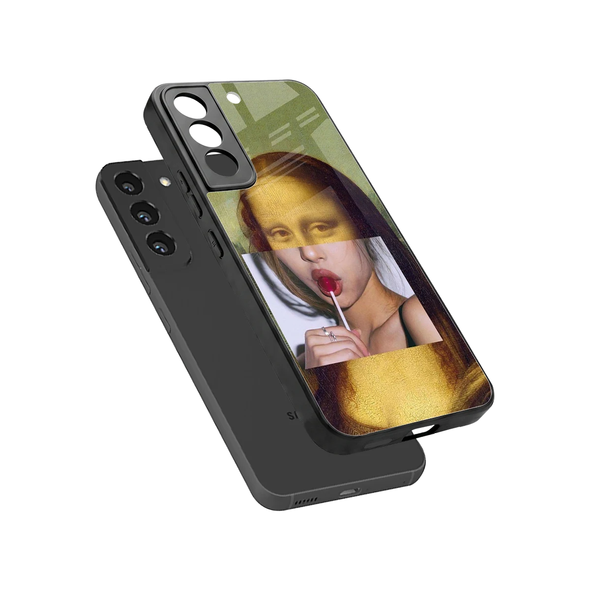 La Mona Lisa sleek samsung galaxy s22 cover with tempered glass back and TPU edges