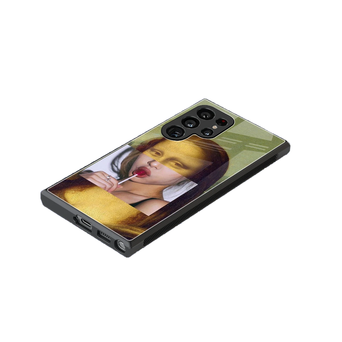 La Mona Lisa stylish phone case for samsung galaxy s24 ultra | glossy glass and slim fit