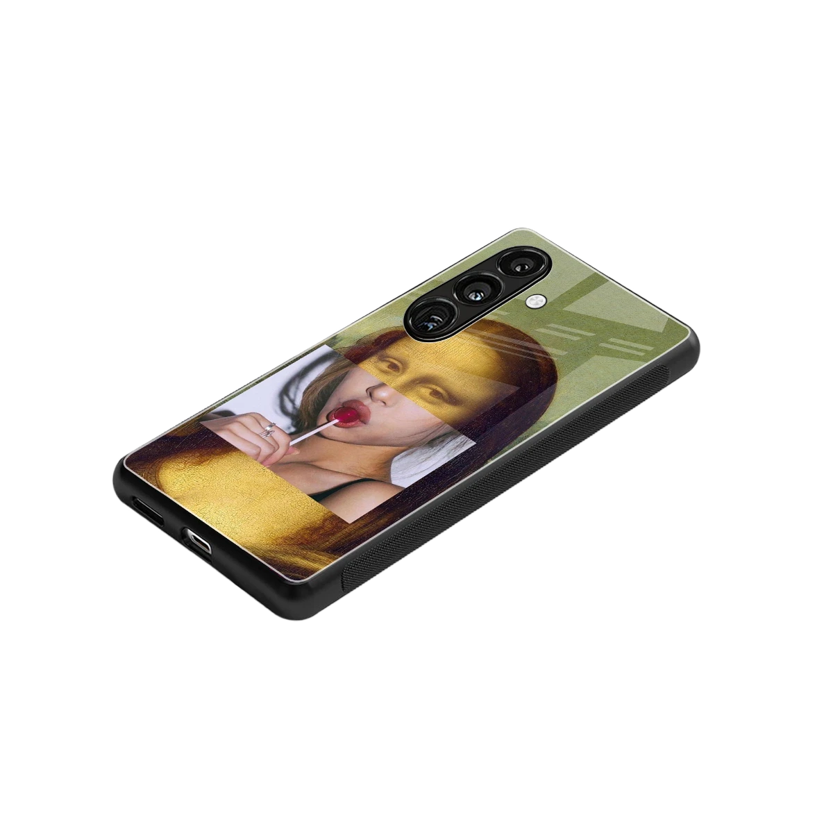 La Mona Lisa stylish phone case for samsung galaxy s24 fe | glossy glass and slim fit