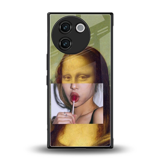 La Mona Lisa back phone cover | glass case for vivo v30e