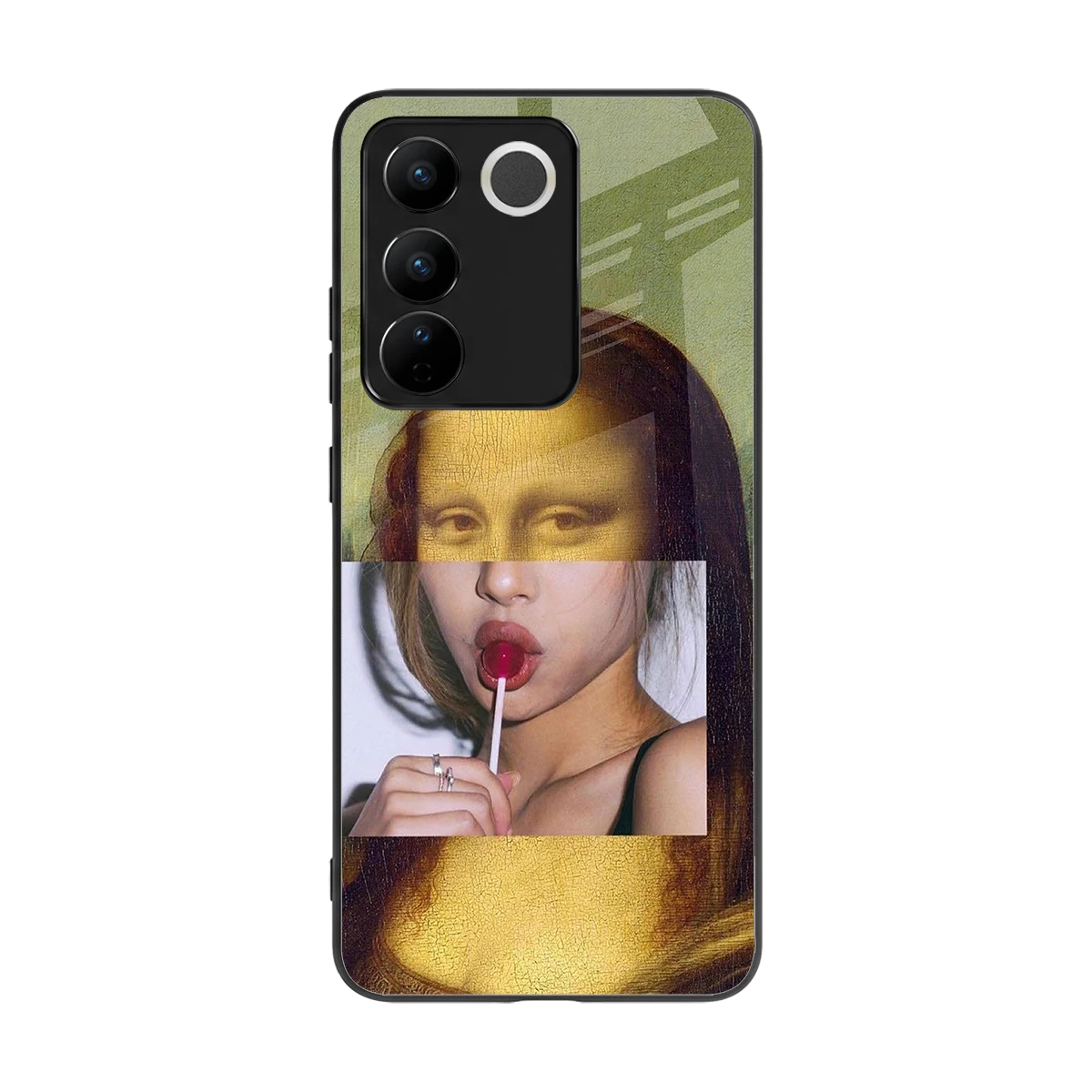La Mona Lisa back phone cover | glass case for vivo v27 5g