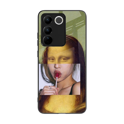 La Mona Lisa back phone cover | glass case for vivo v27 5g