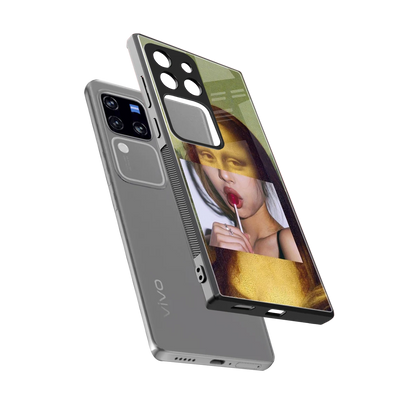 La Mona Lisa sleekvivo v30 pro cover with tempered glass back and TPU edges