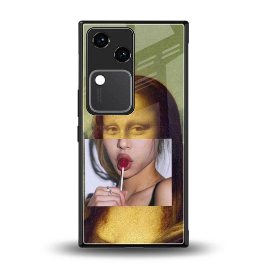 La Mona Lisa back phone cover | glass case for vivo v30