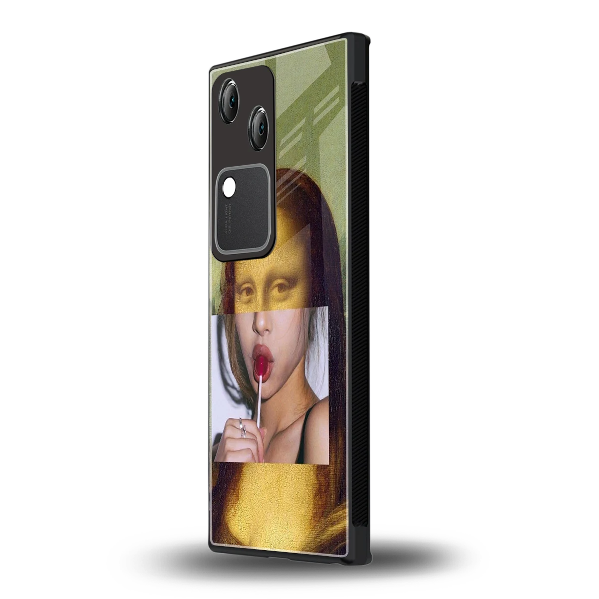 La Mona Lisa vivo v30 mobile cover | shockproof glass phone case