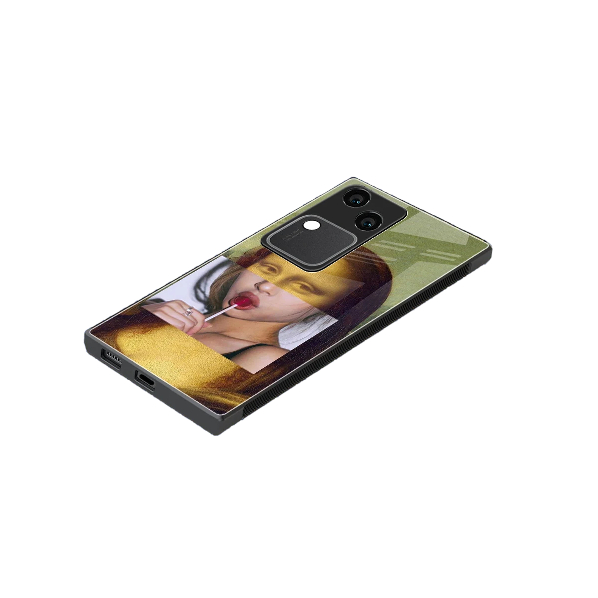La Mona Lisa stylish phone case for vivo v30 | glossy glass and slim fit
