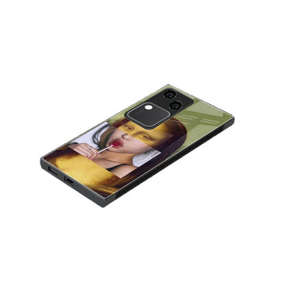 La Mona Lisa stylish phone case for vivo v30 | glossy glass and slim fit