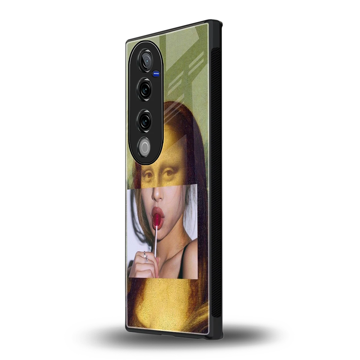La Mona Lisa vivo v40 pro mobile cover | shockproof glass phone case