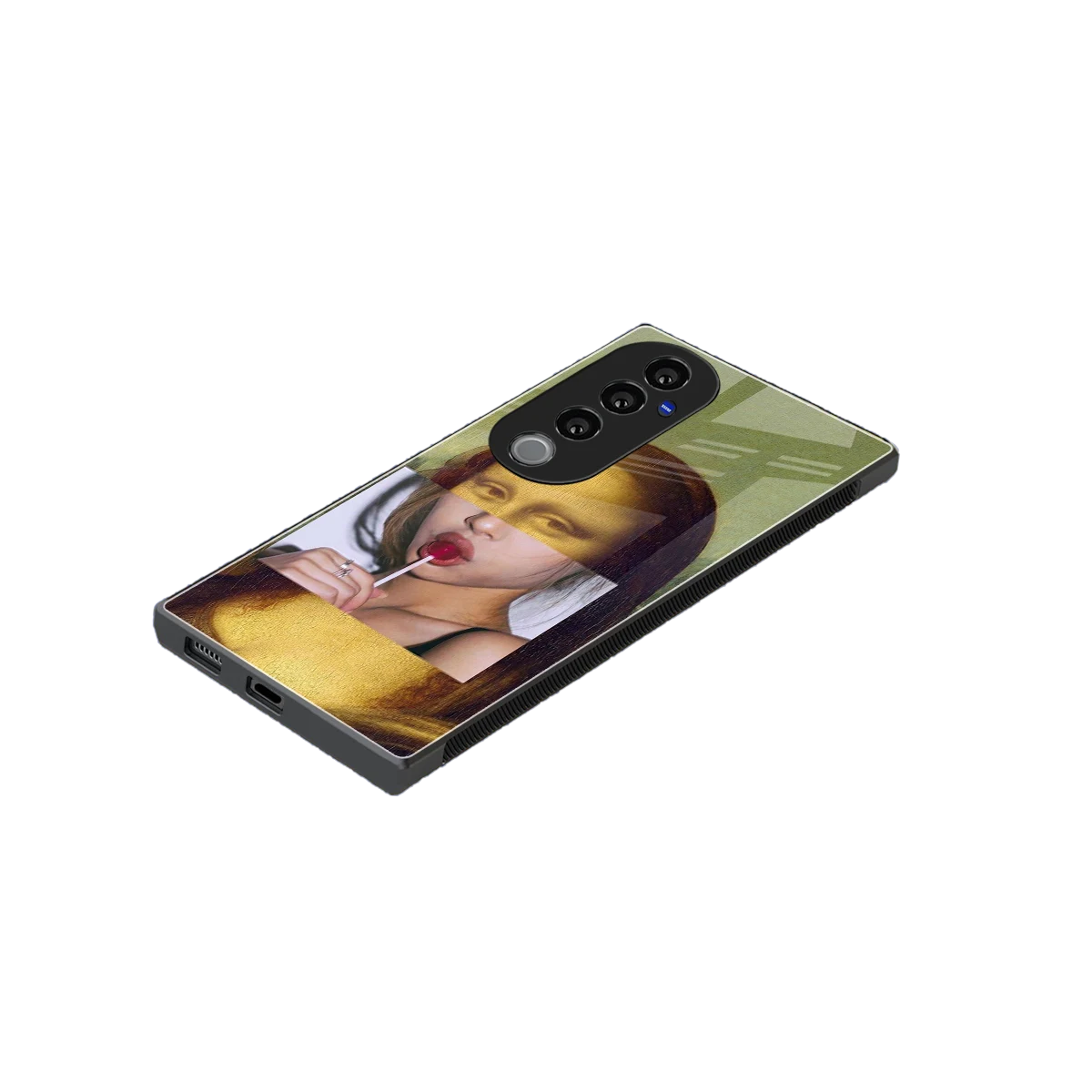 La Mona Lisa stylish phone case for vivo v40 pro | glossy glass and slim fit