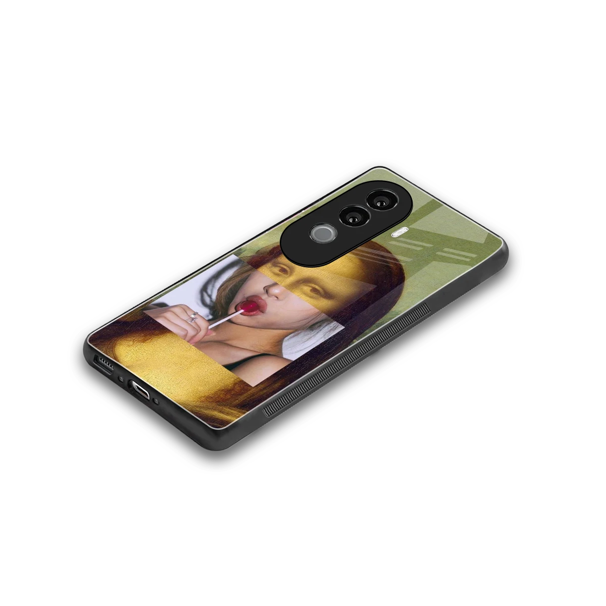 La Mona Lisa stylish phone case for vivo v40e | glossy glass and slim fit