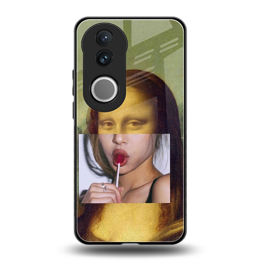 La Mona Lisa back phone cover | glass case for vivo v50