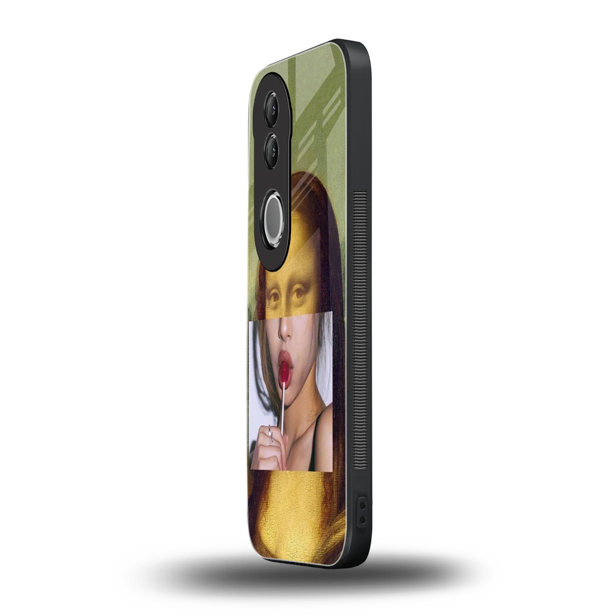 La Mona Lisa vivo v50 mobile cover | shockproof glass phone case
