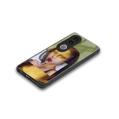 La Mona Lisa stylish phone case for vivo v50 | glossy glass and slim fit