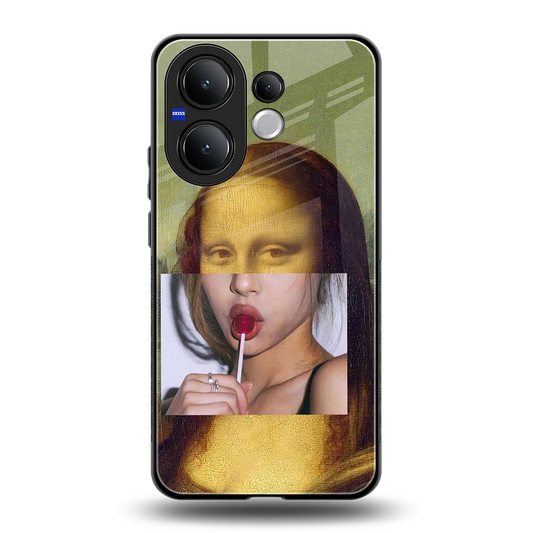 La Mona Lisa back phone cover | glass case for vivo v60