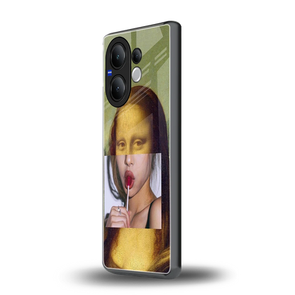 La Mona Lisa vivo v60 mobile cover | shockproof glass phone case