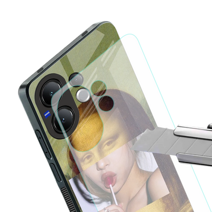 La Mona Lisa stylish phone case for vivo v60 | glossy glass and slim fit