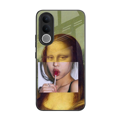 La Mona Lisa back phone cover | glass case for vivo v70 fe