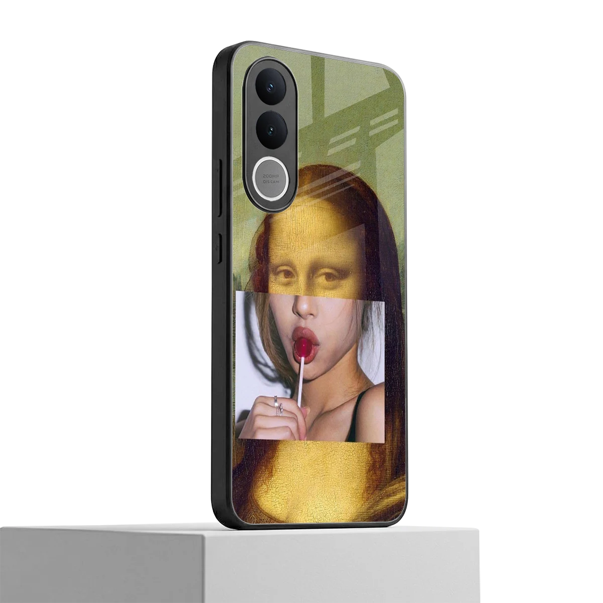 La Mona Lisa vivo v70 fe mobile cover | shockproof glass phone case
