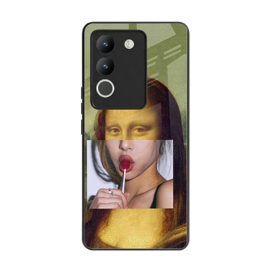 La Mona Lisa back phone cover | glass case for vivo y200 5g