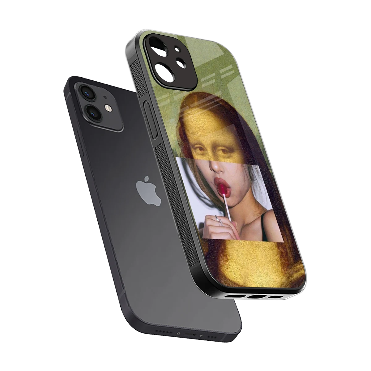 La Mona Lisa sleek iphone 12 cover with tempered glass back and TPU edges