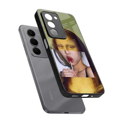 La Mona Lisa sleek redmi 15 5g cover with tempered glass back and TPU edges